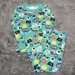 Hanna Andersson Monsters Inc 2 Piece Pajama Set Turquoise Toddler 5 Unisex